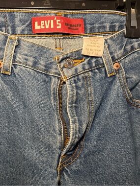 Levi's Blue Denim Jeans with Tan Leather Patch